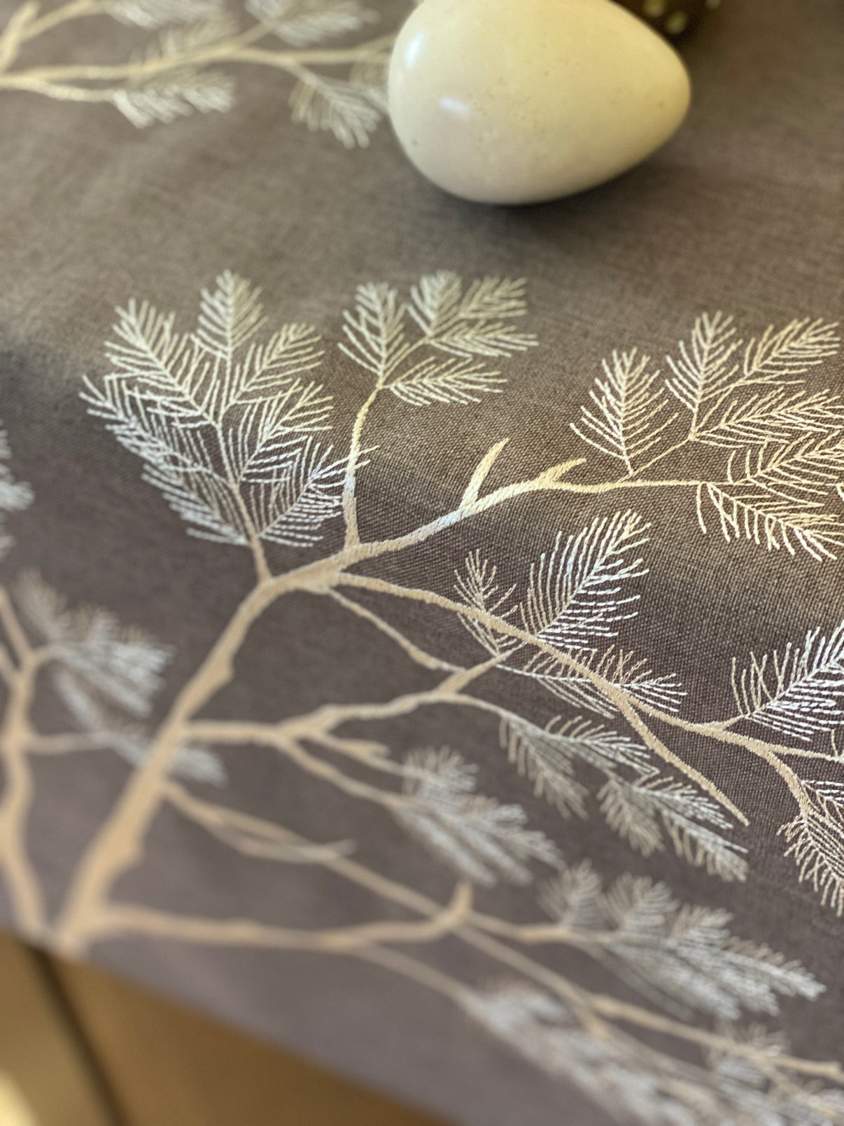 Pine Tree Embroidered Table Runner