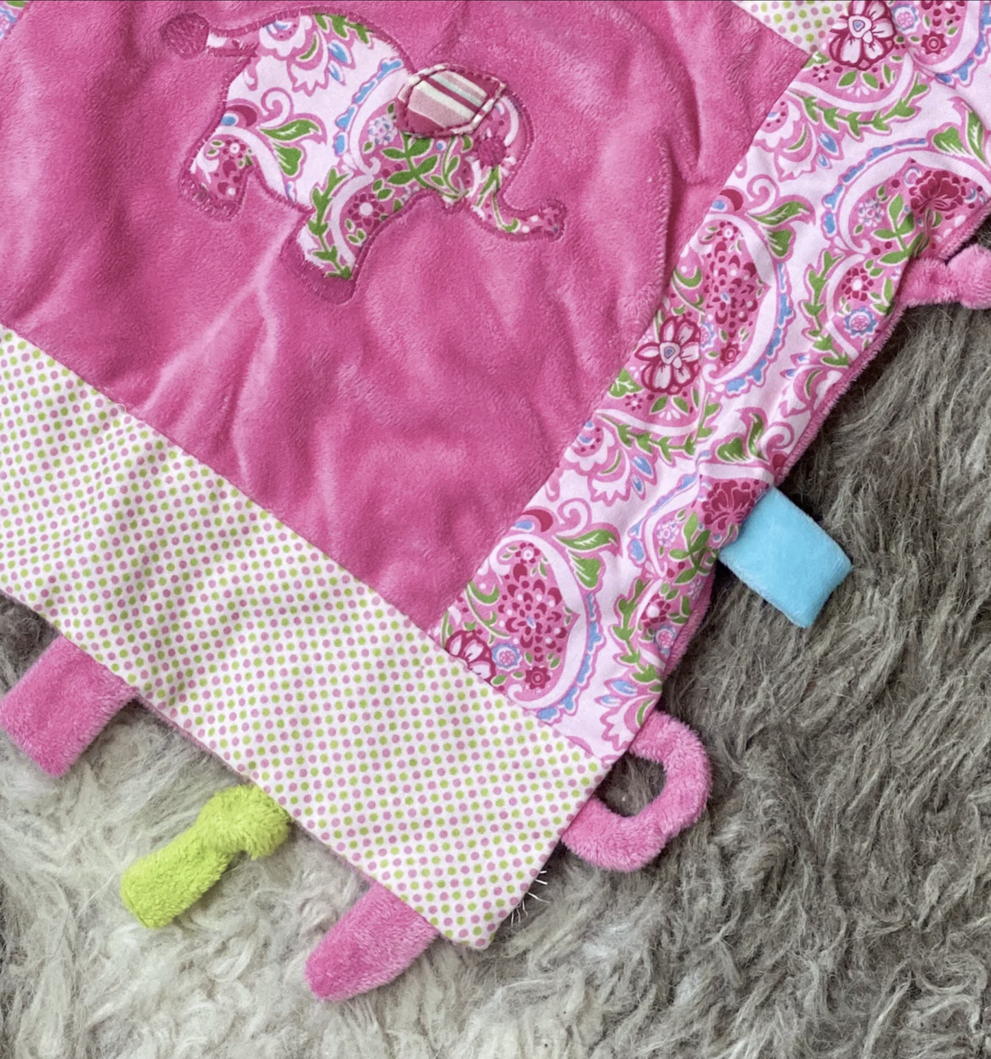 Pink Elephant Crinkle Comforter