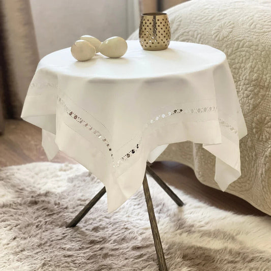 Cutwork White Tablecloth - Small