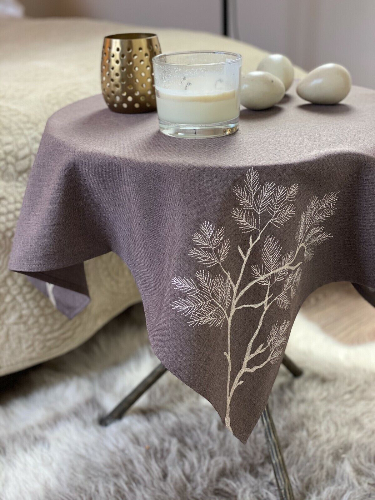 Pine Tree Embroidered Tablecloth