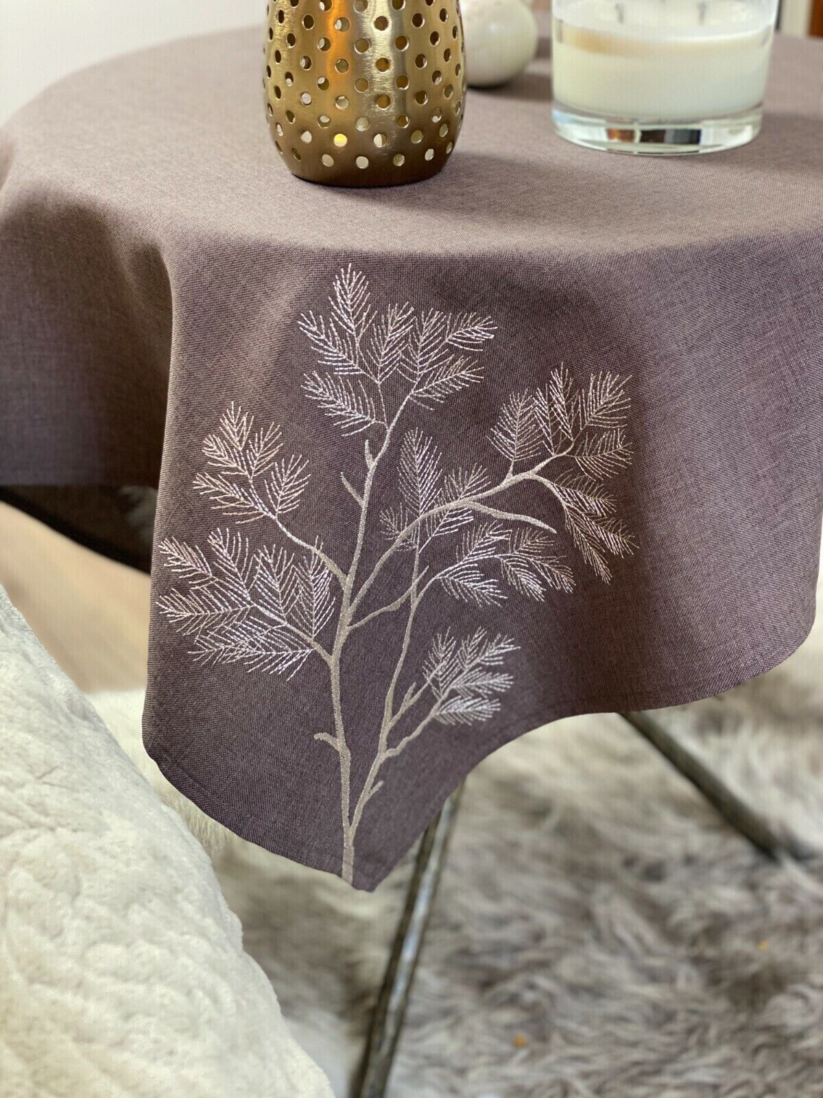 Pine Tree Embroidered Tablecloth