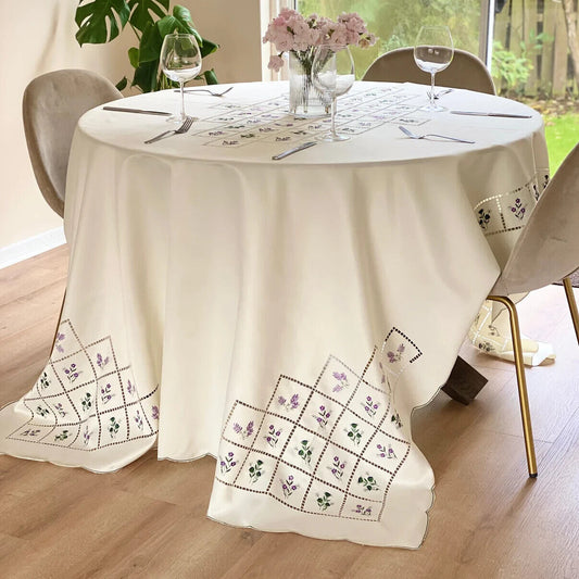 Embroidered Thistle Tablecloth - Large