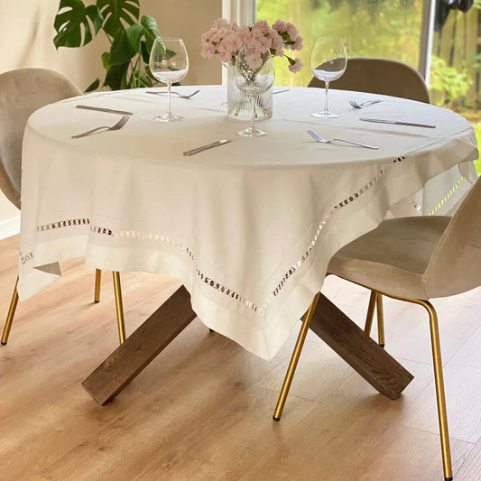 Cutwork White Tablecloth - Large