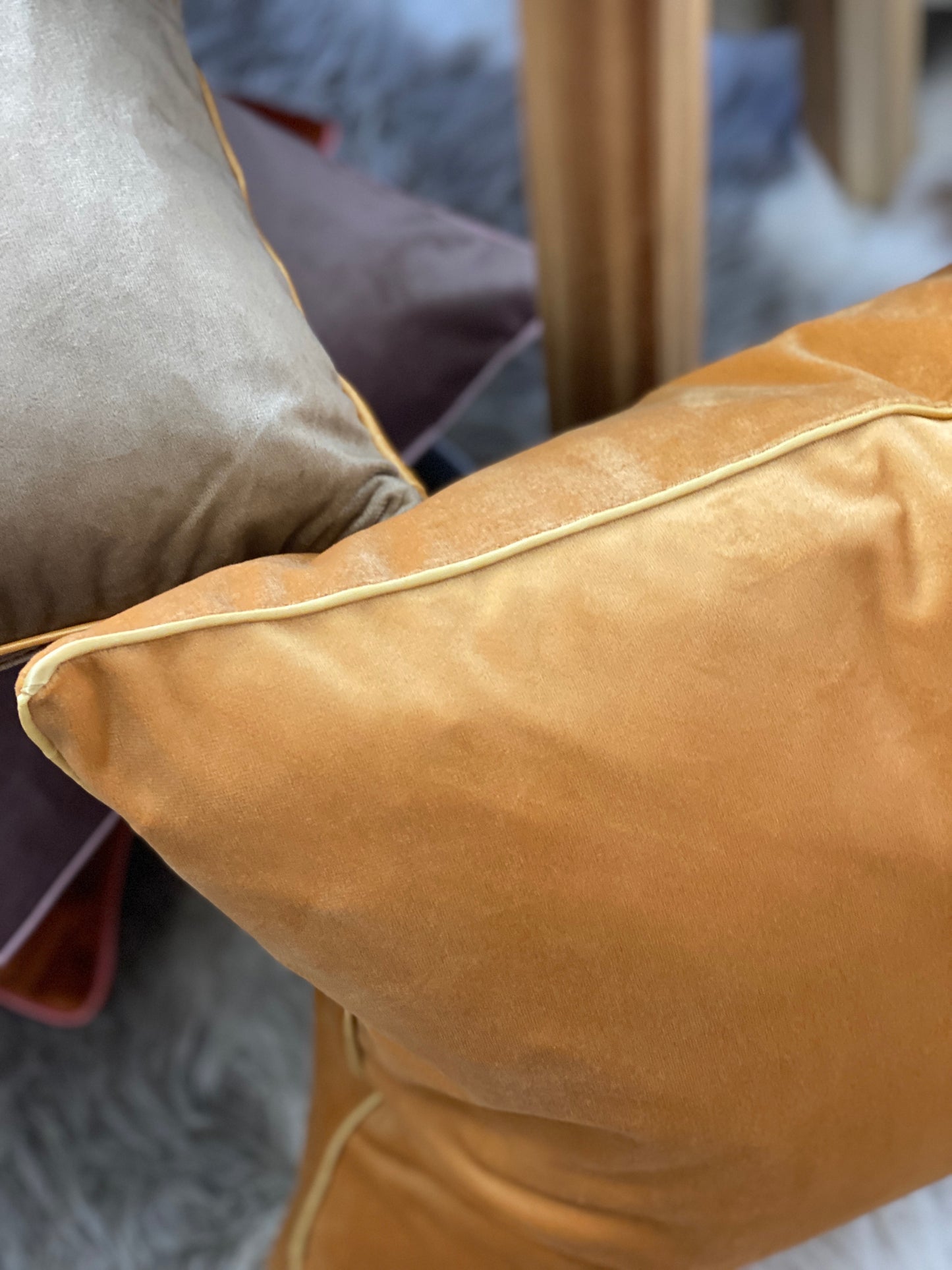Mayfair Velvet Cushion - Mustard Yellow